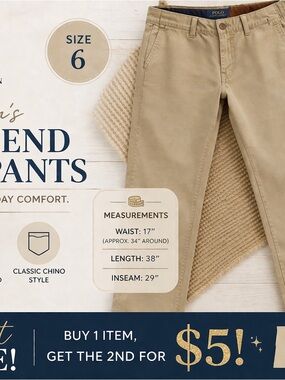 Polo Ralph Lauren Women’s Boyfriend Chino Pants Size 6 Khaki Casual Classic